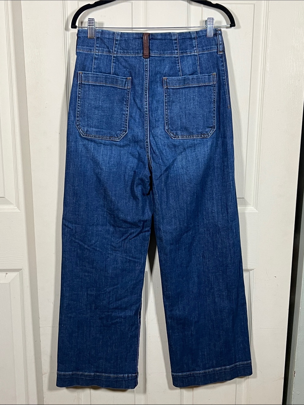 Anthropologie Maeve The Colette Vegan Leather Pocket Cropped Jeans, - Picture 5 of 7